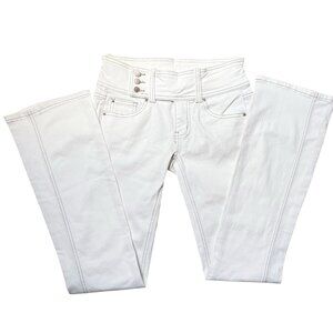 Y2K Low Rise Belted Flare Urban Outfitters BDG Jeans White Women’s 27 Stretch